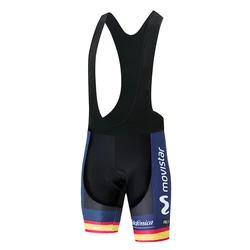 2023 team Movistar cycling bib shorts cycling silikone gel pad 12D bicycle suit MTB uniform men's cycling clothing