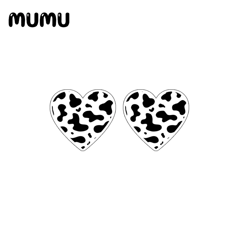 2021 New Cow Print Stud Earring Epoxy Resin Jewelry Black White Acrylic Earrings Handmade Gifts Girl image 3