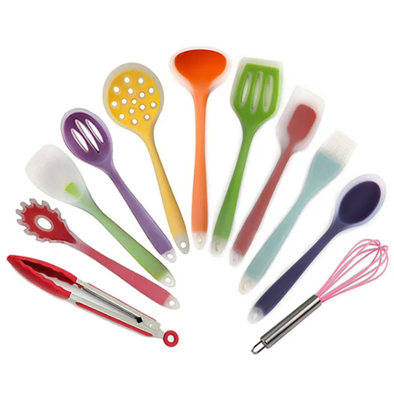 Retail Silicone Kitchen Utensils Spatula Spoon Soup Ladle Turner Strainer Pasta Server Cooking Tools Kitchenware