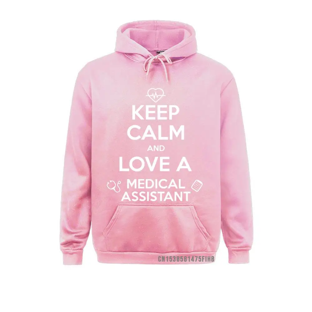 Kaus Sweter 3D Olahraga Kebugaran Lengan Panjang Jaket Hoodie Hadiah Asisten Medis Keep Calm Love A Siswa Med Lucu