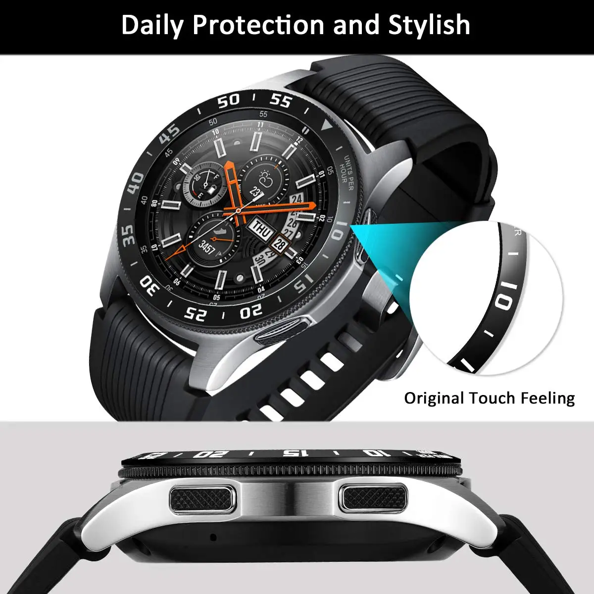 Coque de Protection d\'Écran en Métal et Verre, pour Samsung Gear S3 Galaxy Watch 4 Classic 42mm Huawei GT2 Honor Magic 2 46mm