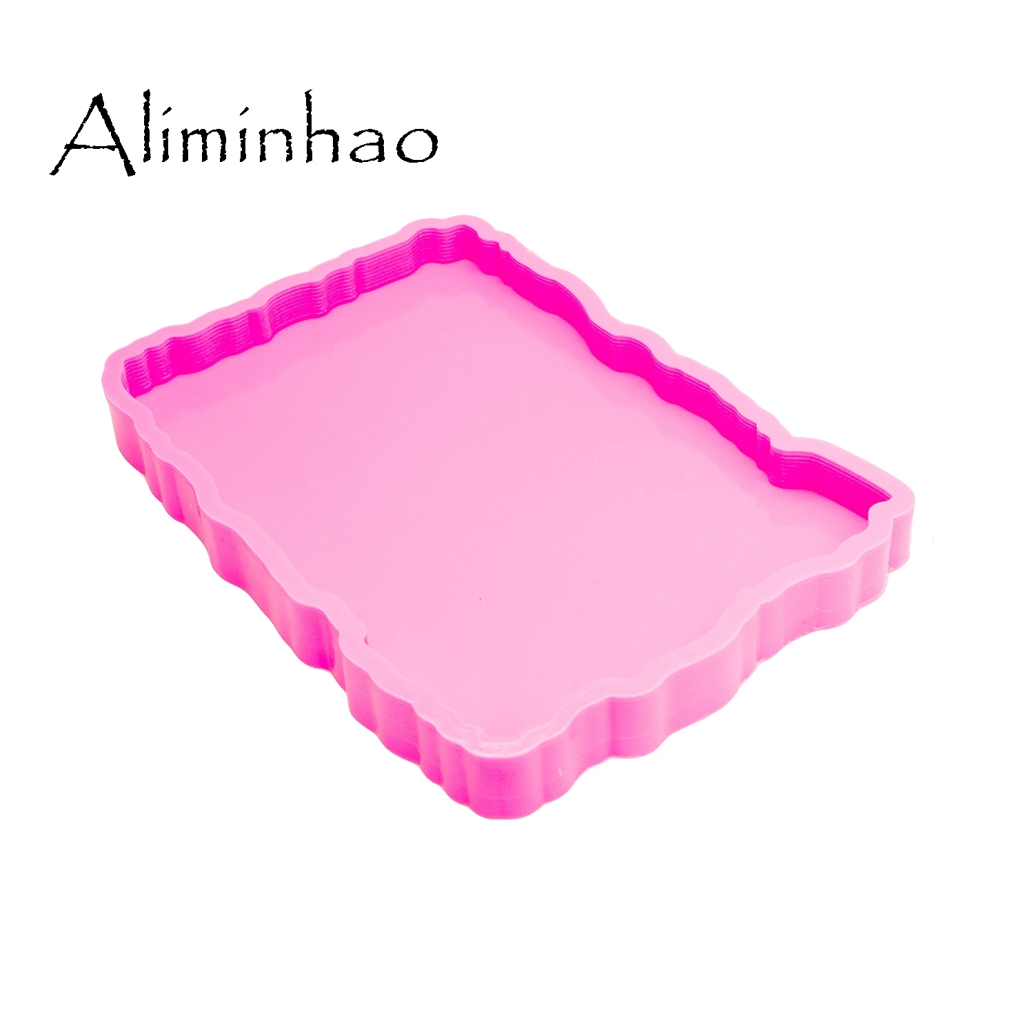 DY0469 Shiny High Quality 8*12.2inch Square Shape Silicone Molds Epoxy Resin DIY Geode Coasters Mould for Trays