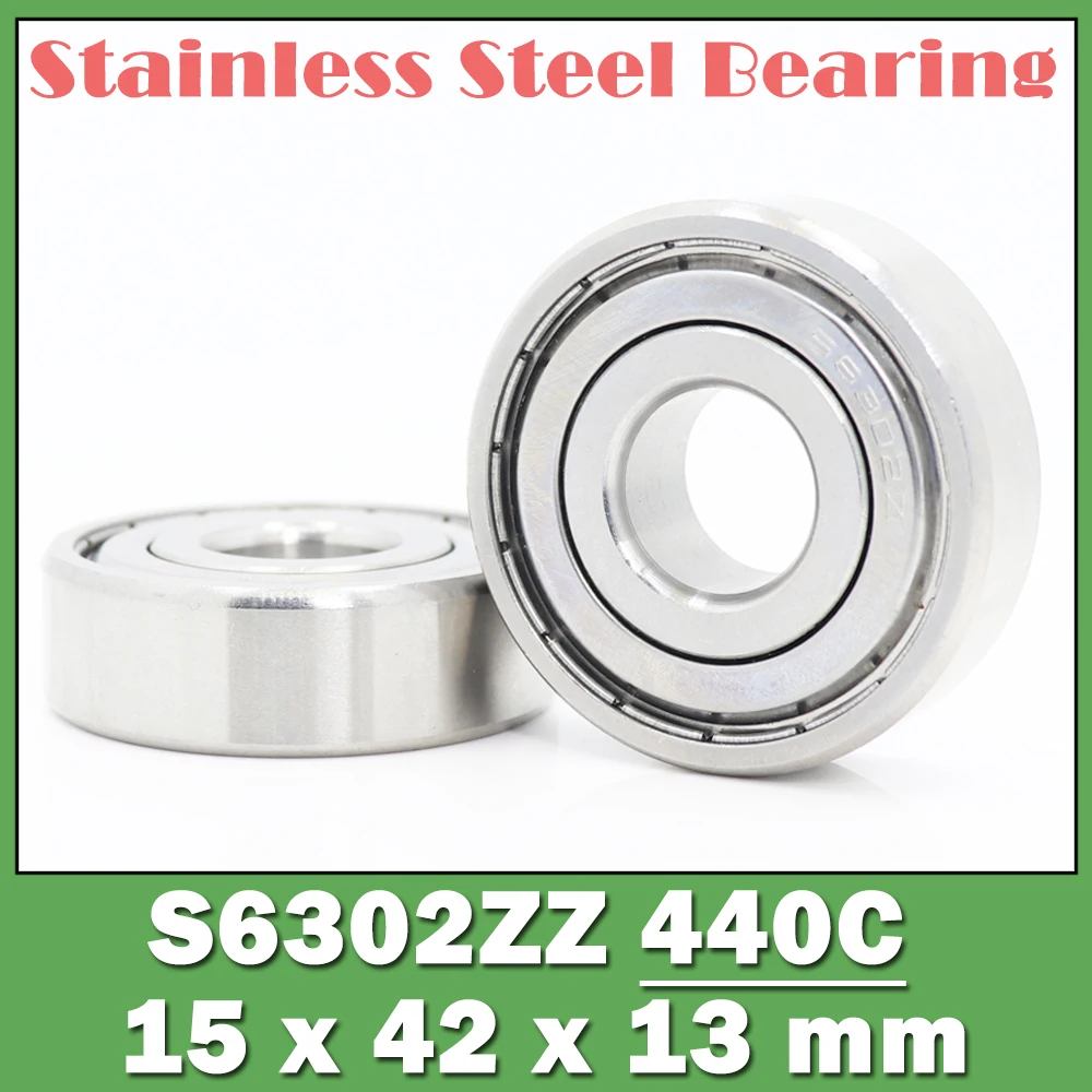 S6302ZZ Bearing 15*42*13 mm ( 10 PCS ) S6302 Z ZZ S 6302 440C Stainless Steel S6302Z Ball Bearings