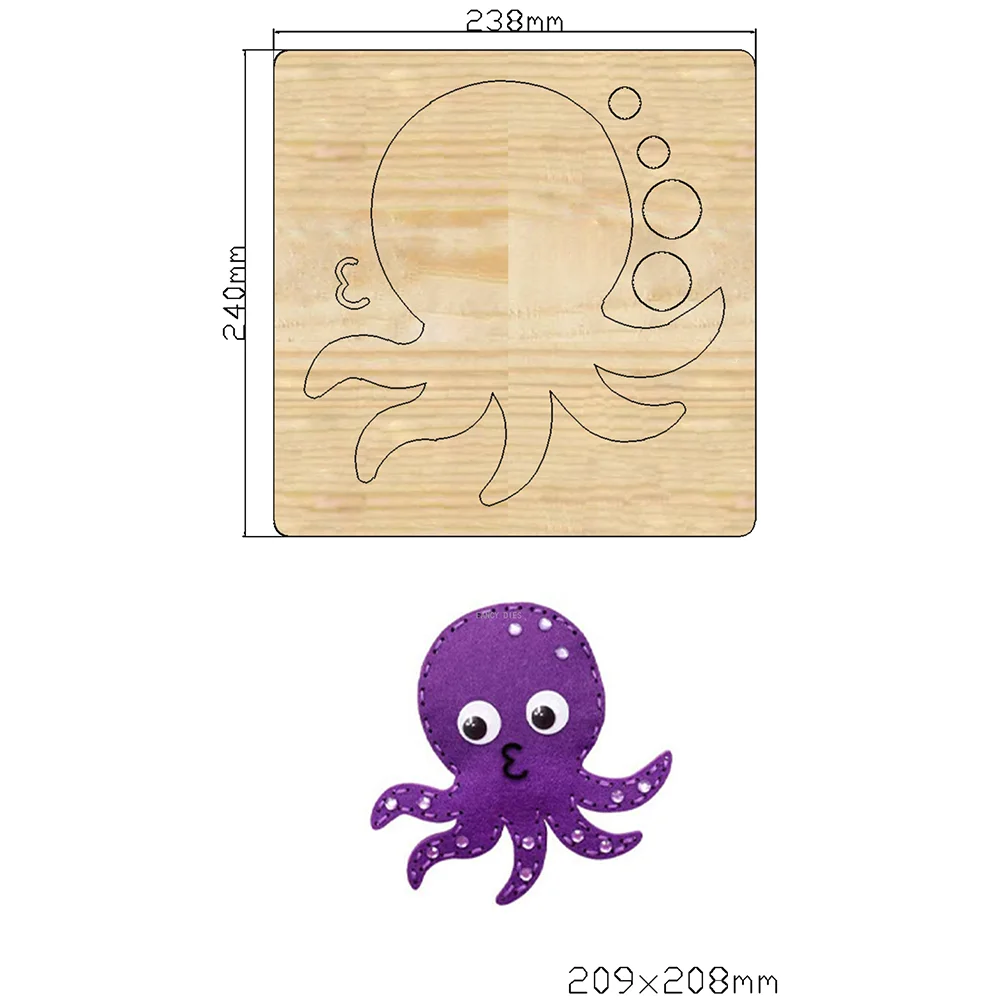 2021 New Octopus Wooden Cutting Dies  Underwater World DIY Scrapbooking Decoration Cutter Mold