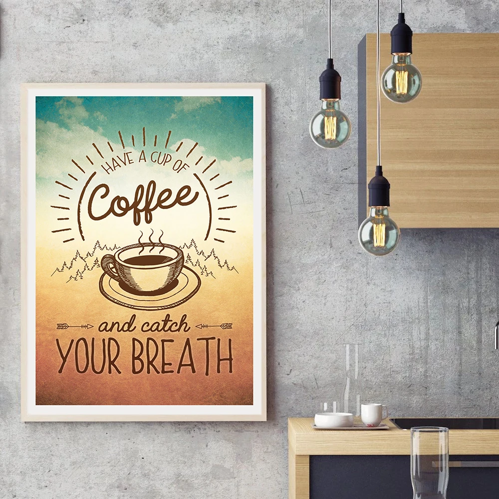 Phishing Lyrics Poster Cost A Cup of Coffee Pant Canvas Painting Wall Picture Coffee Print Art Modern Kitchen Bar Decoration