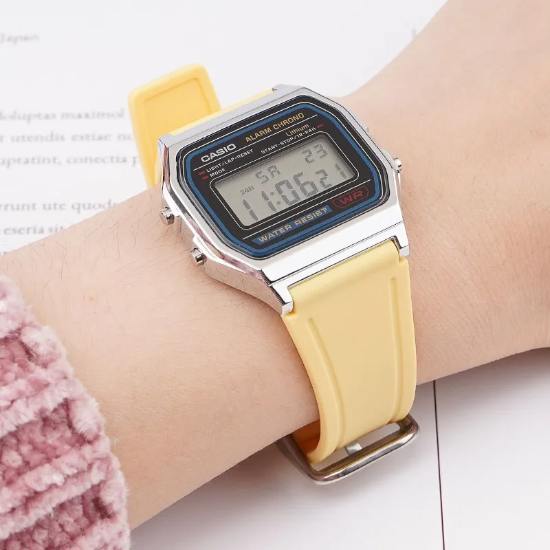 Colorful Silicone Watch Strap for Casio F91W/F84/F105/108/A158/168/AE1200/1300 Replacement Fashion Soft Watch Bracelet Watchband