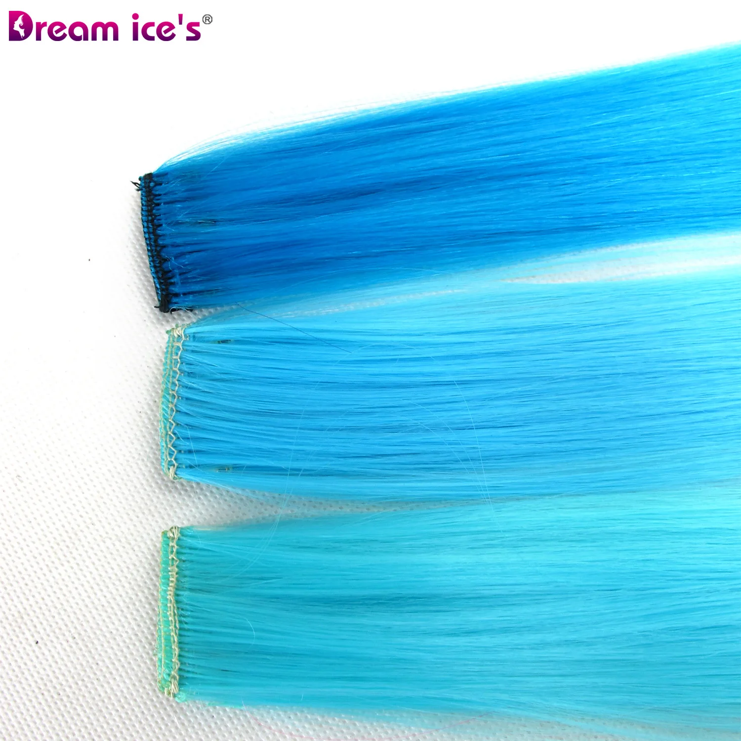 Synthetic Long Single Clip In Hair Extensions One Piece Pink Rainbow Color Fashion Straight Hairpiece For Women And Girl