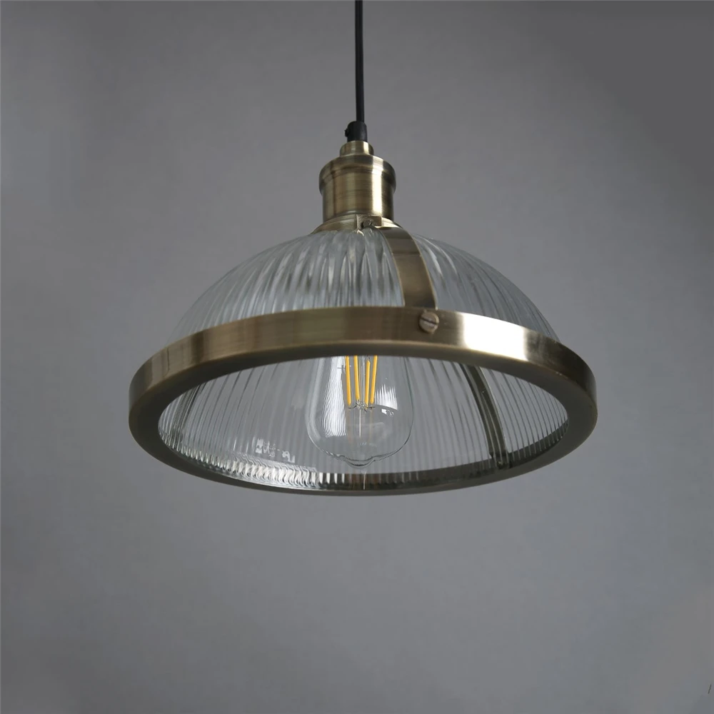 Vintage clear glass hanging lamp living room pendant lights American nostalgic coffee lamps bar counter restaurant dining light
