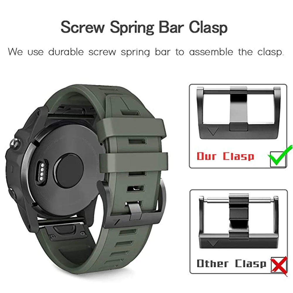 Correa de silicona para reloj inteligente, pulsera para Garmin Fenix 7X, 7, 5X Plus, 6X, 6Pro, EPIX, QuickFit, 22, 26mm