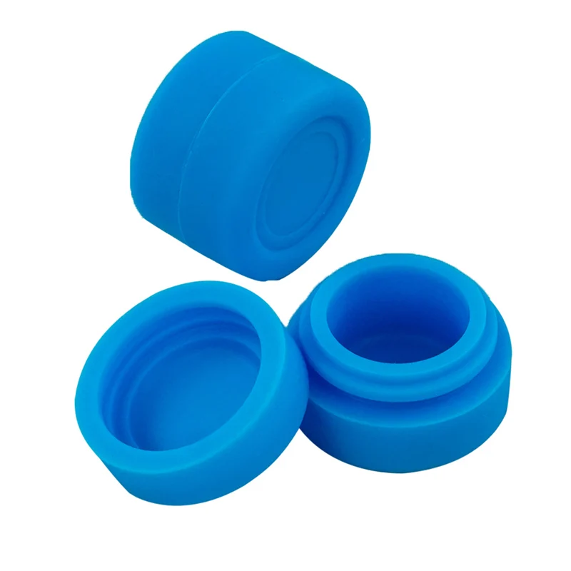 30pcs 3ml Slick Wax Container Silicone Storage Box with Lid Mini Blue Oil Cream Jar Concentrate Tank Smoke Gadgets for Men