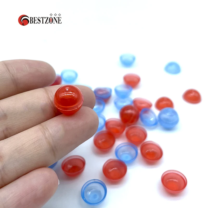 Very Small 100Pcs 0.42Inch Mini 10.7MM Red Blue Can Open Plastic Capsules Toy Surprise Ball Tiny Container Vending Machine