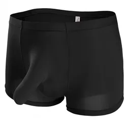 Men's' Fashionshorts Breathable Solid Color Comfortable Elephant Underwear Ice Silk Low-Rise Panties Briefs Lingerie