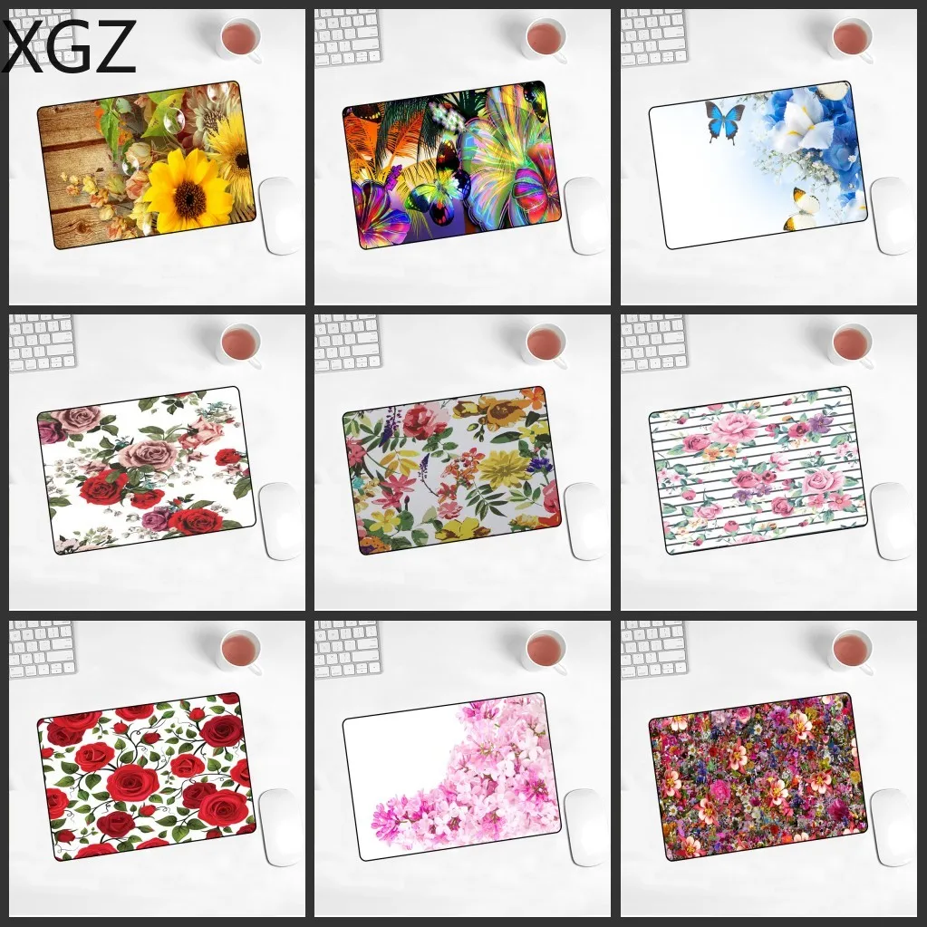 XGZ Game Player Mouse Pad Flower Landscape Mousepad Small 22x18cm Washable Home Desktop Computer Office Notebook Gaming Mouse