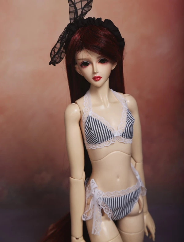 

G10-X040 children toy BJD DD SD MSD 65cm 1/3 1/4 1/6 doll's props Accessoriess Black vertical stripes underwear 1set