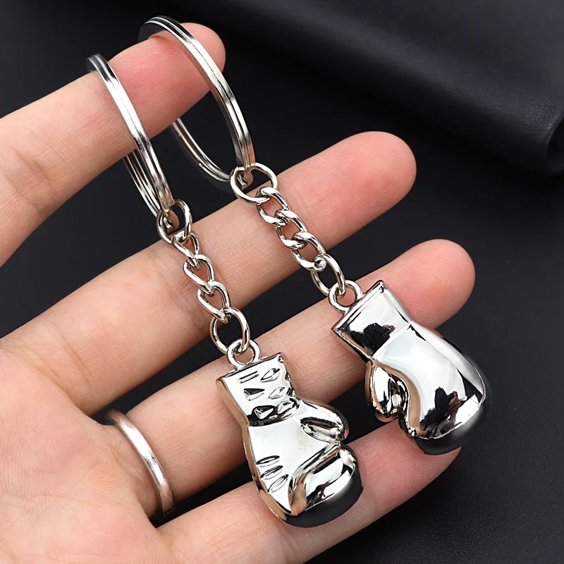 Hot Metal Boxing Gloves Keychain Pendant Boxer Movement Keychain Fighting Jewelry Men\'s Car Keyring Souvenir Gift