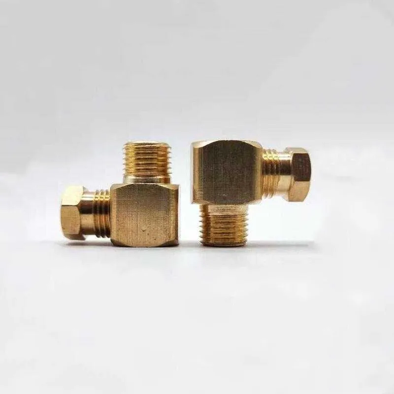 Brass Elbow Compression Ferrule Tube Pipe Fitting Lubrication Pipe Joint Connector 4mm 6mm To M6 M8 M10 1/8