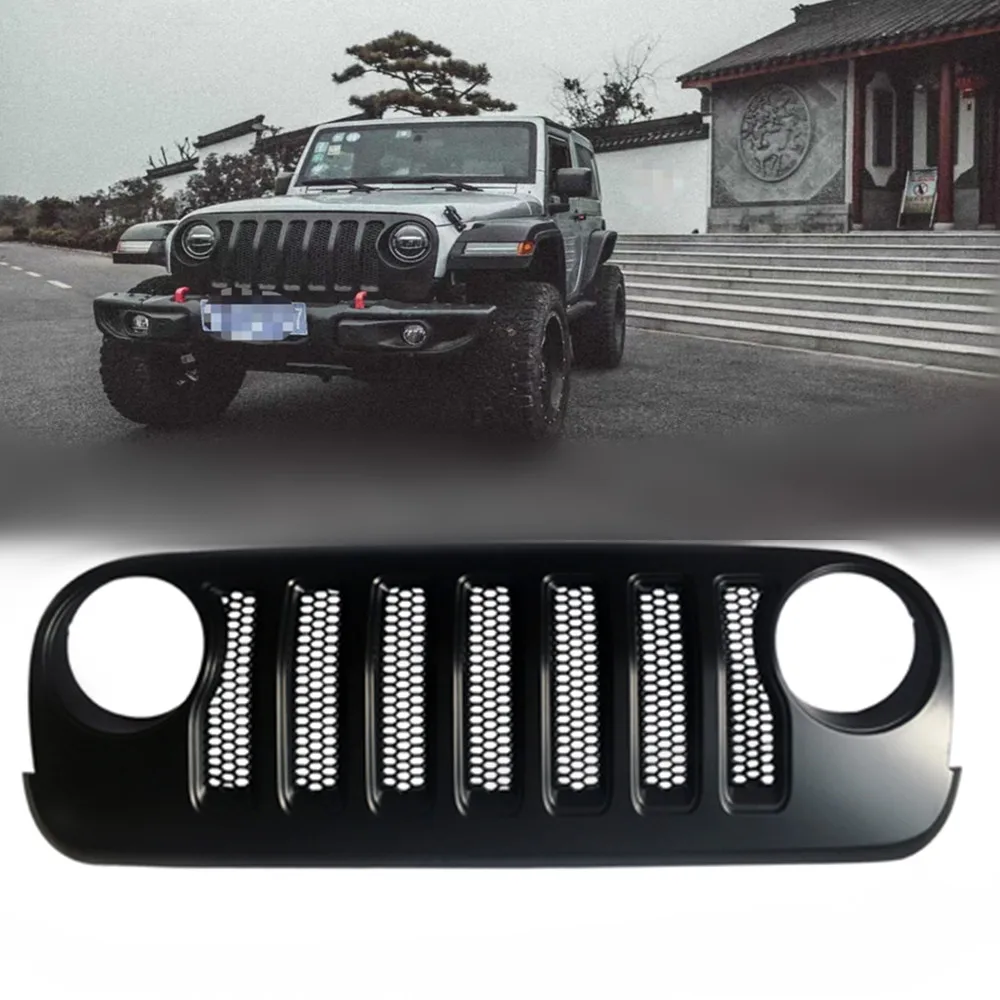 

Front Grille Matte Black Grill ABS Grilles Change from JL for Jeep Wrangler JK 2007-2017 1PC J373 Lantsun