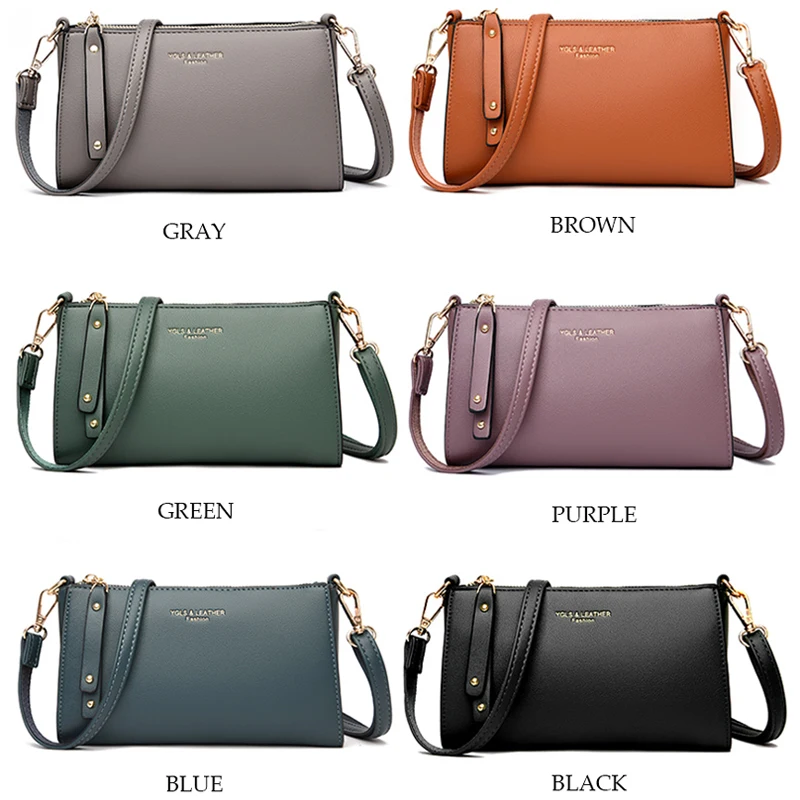 Ladies Mini Clutch Bag Fashion Crossbody Bags for Women Multi-pocket Shoulder Bag Female Brand Leather Handbag Designer Sac