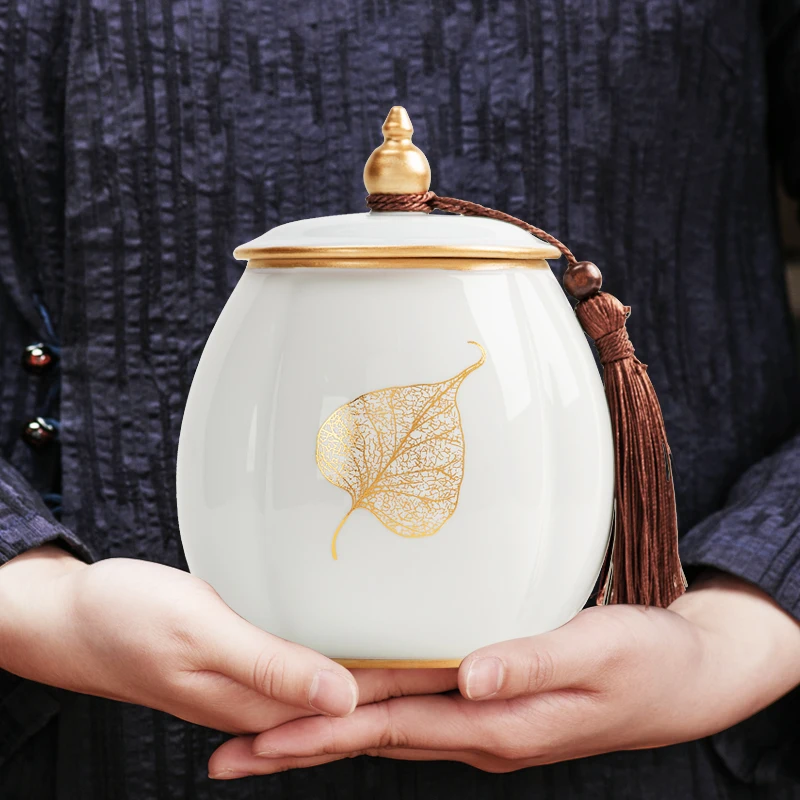 

Ceramic Sealed Jar Sugar Bowl with Lid European Coffee Bean Storage Tank Kitchen Storage Box Home Decoration Ornaments