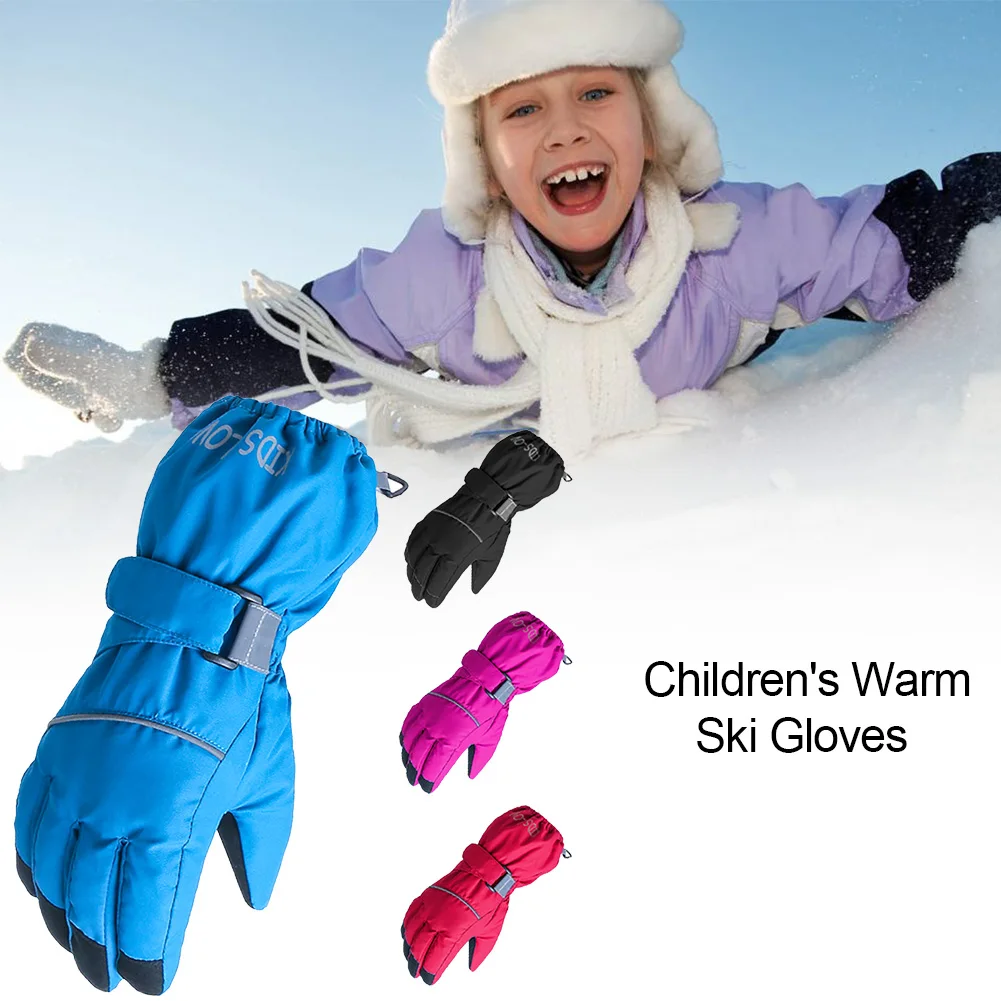 Winter Gloves Kids Boys Girls Childern Waterproof Windproof Mittens Cycling Bicycle Bike Outdoor Camping Sports Ski Warm Gloves