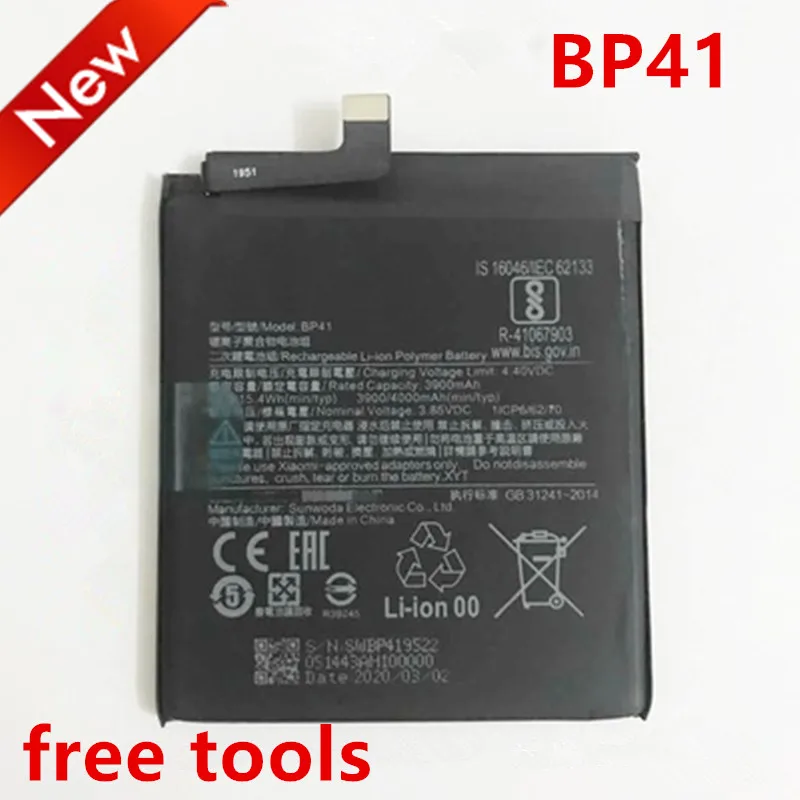 

3.85V 4000mAh BP41 For Xiaomi Mi 9T M1903F10G аккумулятор Batterie Bateria Batteria batterij Batteri Battery