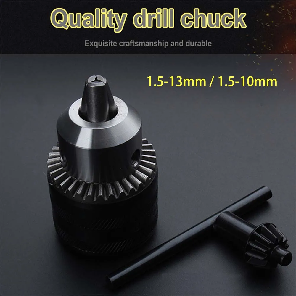 Drill Chuck Adapter 1/2-20UNF 3/8-24UN Rotary Hammer Screwdriver Impact Wrench Driver Adapter Converter with Key 1.5-10mm 13mm