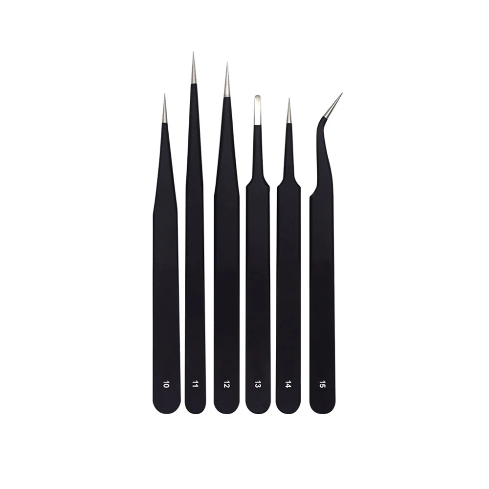 Anti-Static Stainless Steel Tweezer Set High Precision Maintenance Repair Tool Kit Anti Static Model Making Hand Tool