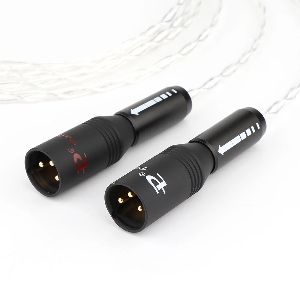 3AG คู่คริสตัลชุบเงิน XLR ตัวผู้กับตัวเมียสายออดิโอสมดุลสำหรับเครื่องขยายเสียงซีดี