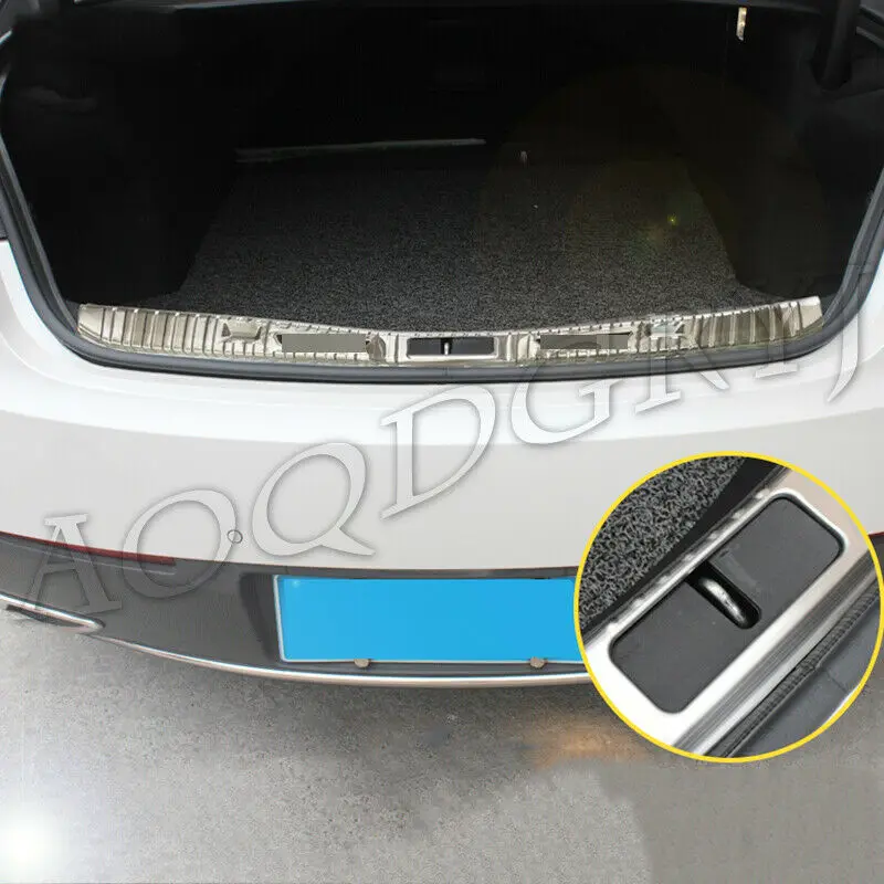 Fit For Lincoln MKZ 2017-2020 Car Stainless Steel Rear Trunk Bumper Protector Cover Guard trim Moulding Styling Accessories 2PCS