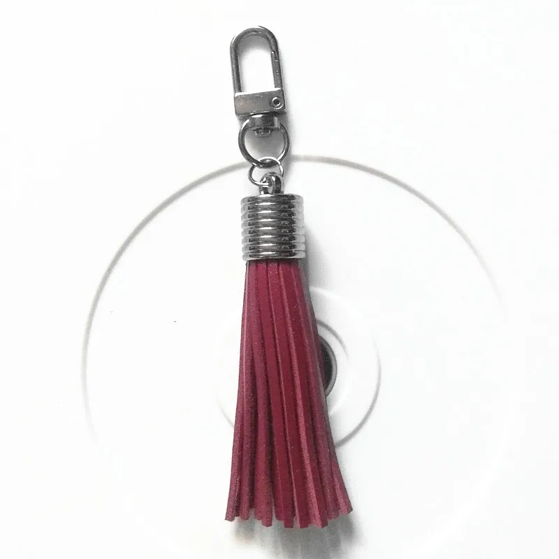 New Gun Black Leather Tassel Key Chain South Korea Clasp Key Ring Cute Big Pendant Bag Charming Car Key Holder Personality Gifts