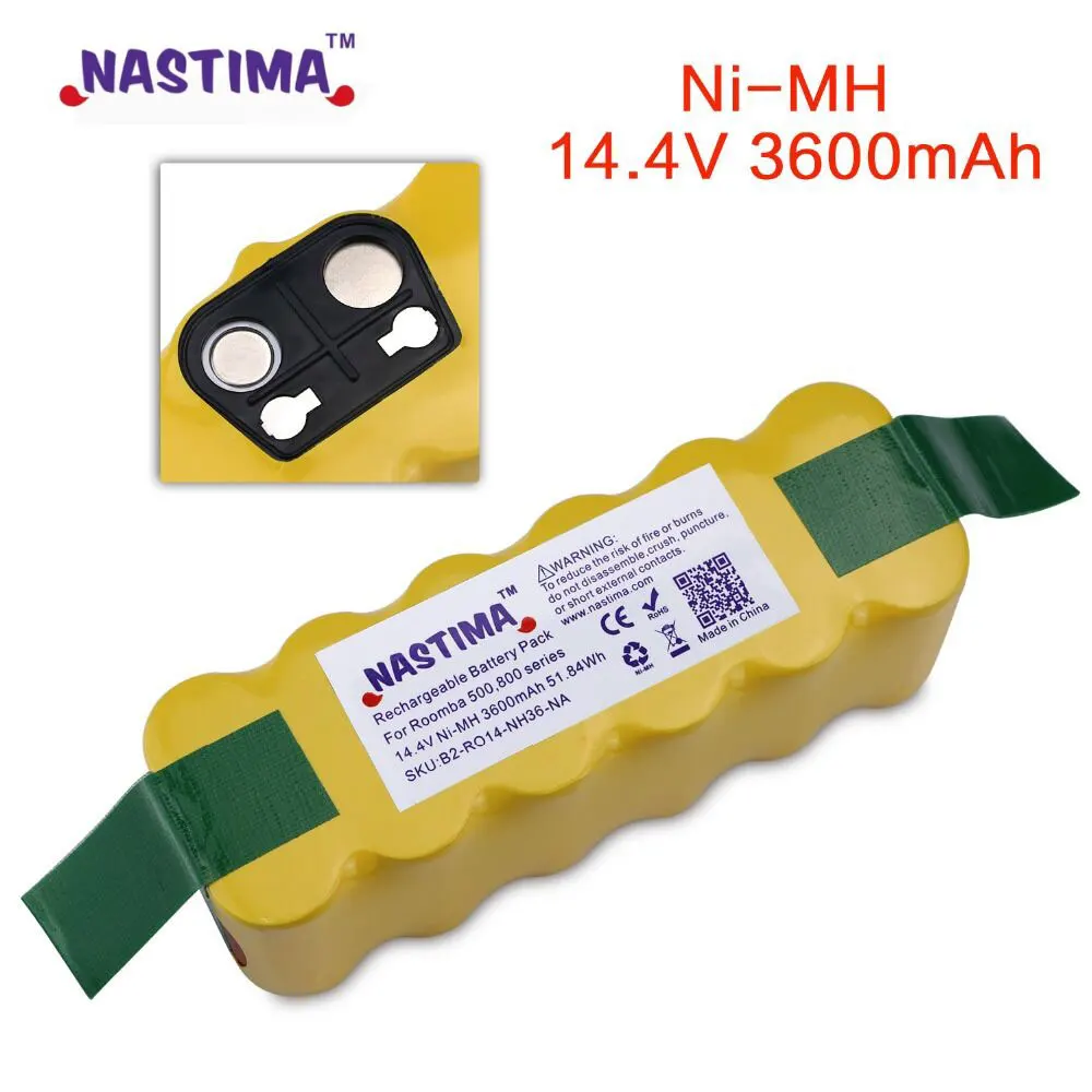 Nastima 14.4V 3600mAh Ni-Mh Replace Battery for iRobot Roomba 500 550 560 595 600 620 650 660 700 760 770 780 800 860 870 880