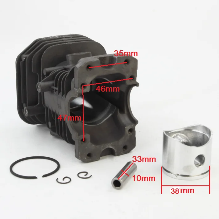 Imagem -03 - Cilindro Pistão Anel Motor Kit Chainsaw Motor Parts Fit para Husqvarna 141 142 136 137 Jonsered 2040 Cs2040 Alta Qualidade 38 mm 40 mm