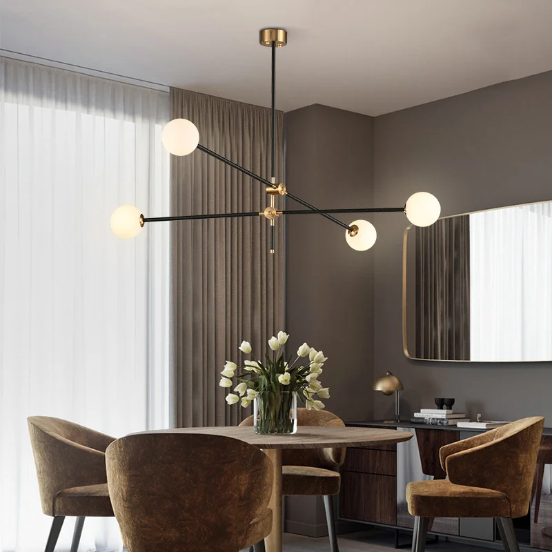 

Mid century modern sputnik chandelier Lighting Dining Room Kitchen Gold Branch glass ball chandelier Nordic danish design lamp