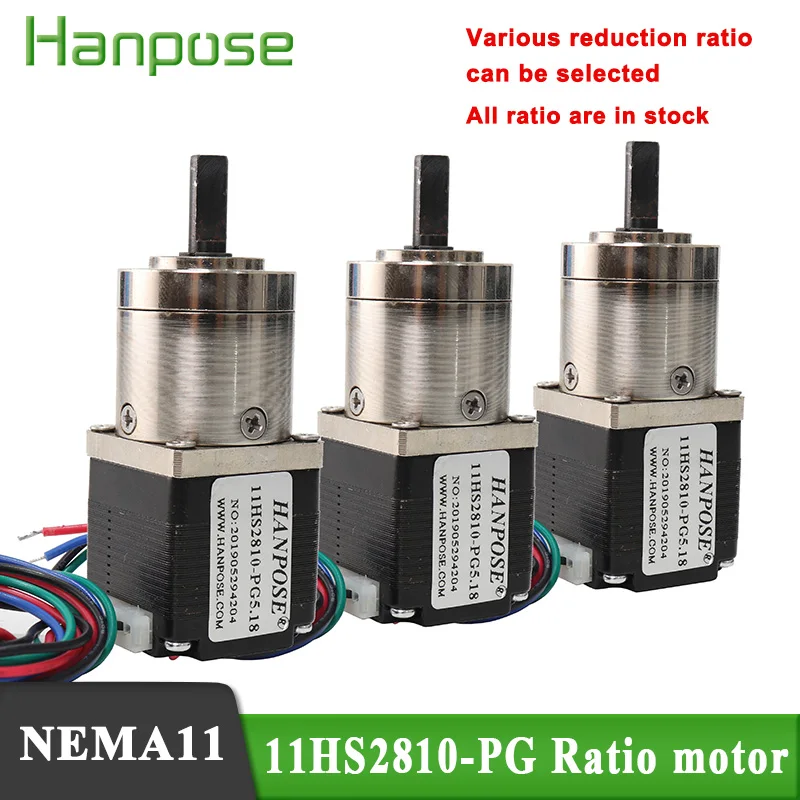 

3PCS Stepper Motor 11HS2810-PG Ratio 3.71/5.18/19-1/100-1/720-1 Extruder Gear Stepper Motor Ratio Planetary Gearbox motor