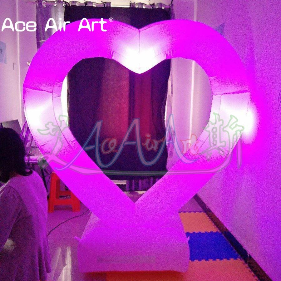 Costom Inflatable Heart With Lights Valentine's Day Gift For Outdoor Party Decoration Made In China