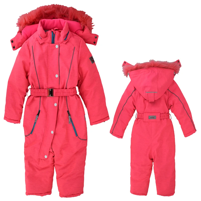 -40 Harbin Russian children\'s one-piece ski suit plus cashmere quilted padded windproof and waterproof men and women ultra-thick