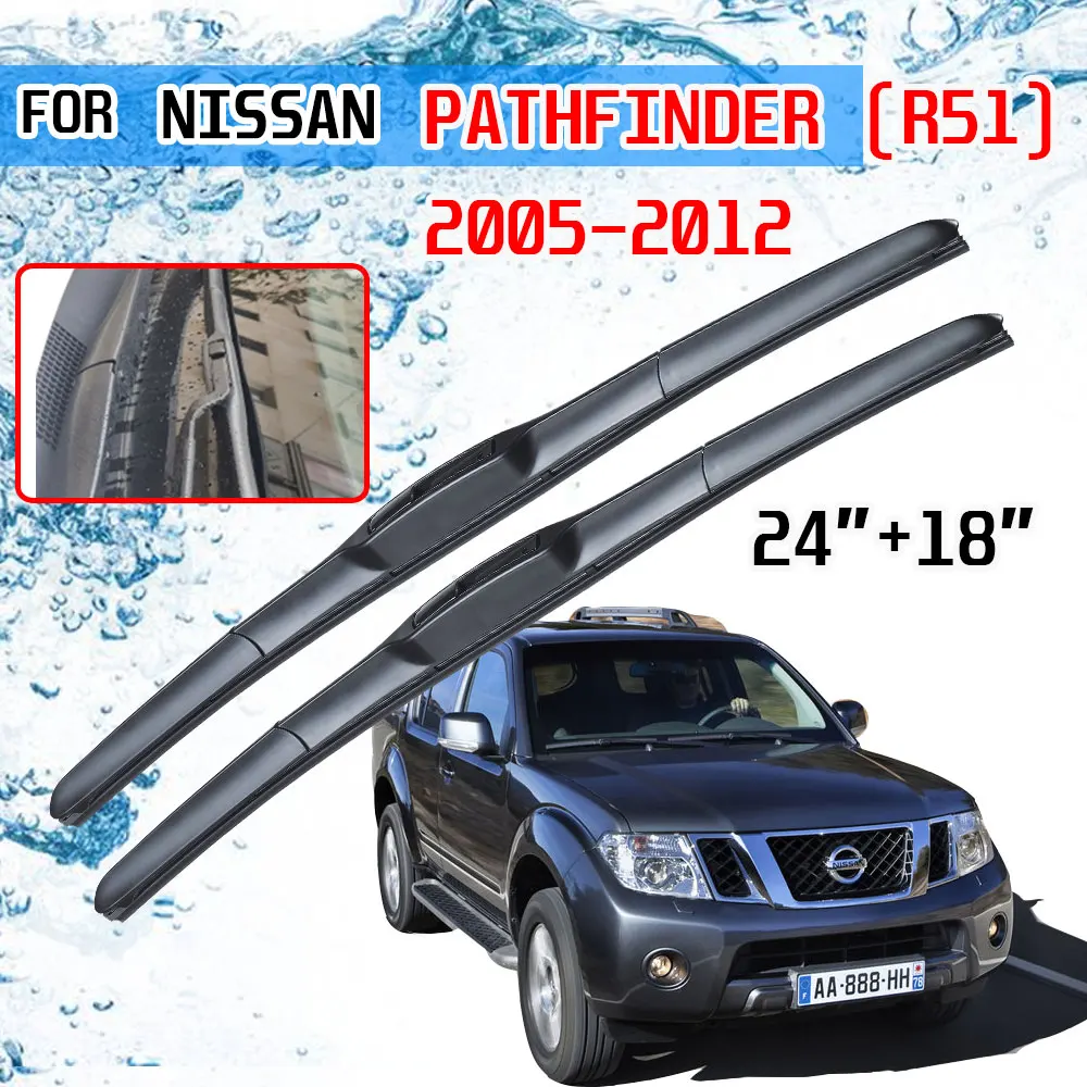 Balais d'essuie-glace avant pour Nissan Pathfinder, accessoires de voiture, pour modèles R51 2005 2006 2007 2008 2009 2010 2011 2012