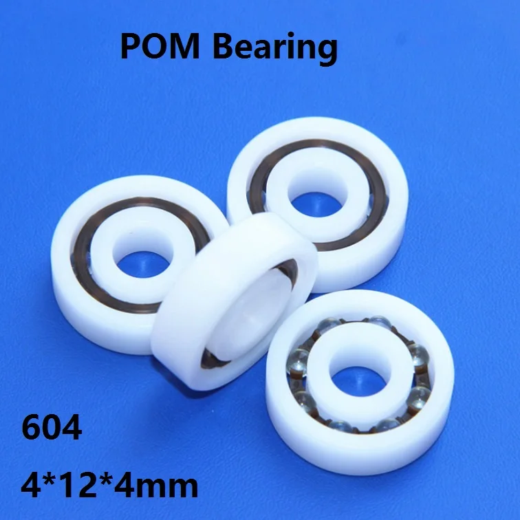 

10pcs/50pcs POM bearing 604 4*12*4mm Plastic ball bearings with Glass balls Nylon Cage deep groove 4×12×4mm