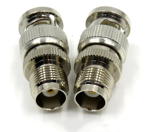 2pcs BNC Male Plug to TNC Female Jack  Straight  RF Adapter Coaxial Connectors