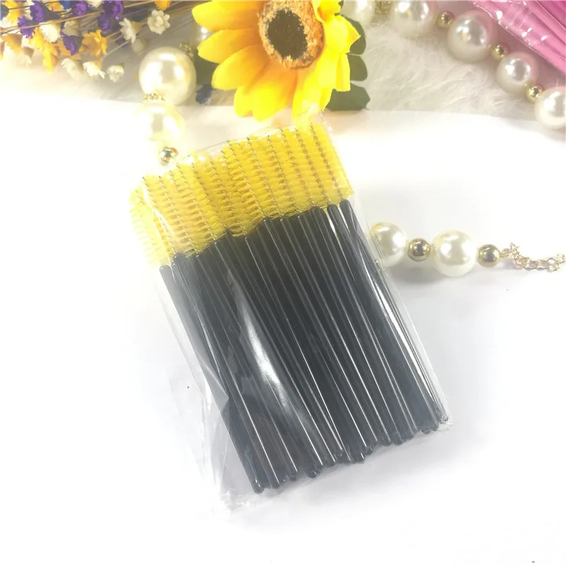 Brosse à cils jetable colorée, peigne, baguettes de Mascara, Extension de cils, applicateur individuel, outils de beauté de maquillage pour femmes, 50 pièces