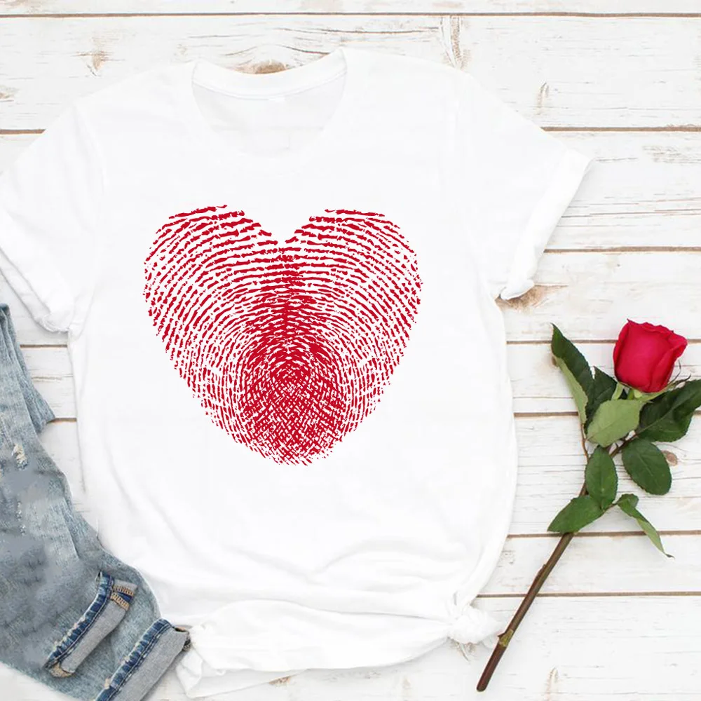 

Harajuku Graphic T-shirt Aesthetic Valentine's Day Gift Tees Mujer Camisetas Love Heart Print Fashion Women Vintage T Shirt