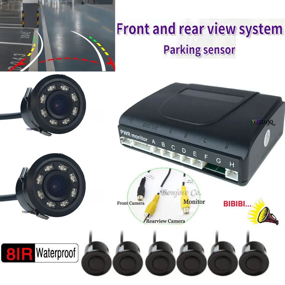 

Video Dual Core CPU Car Parking Sensor 6 Reversing Radars original visual reversing image radar Detector Alert Indicator Probe