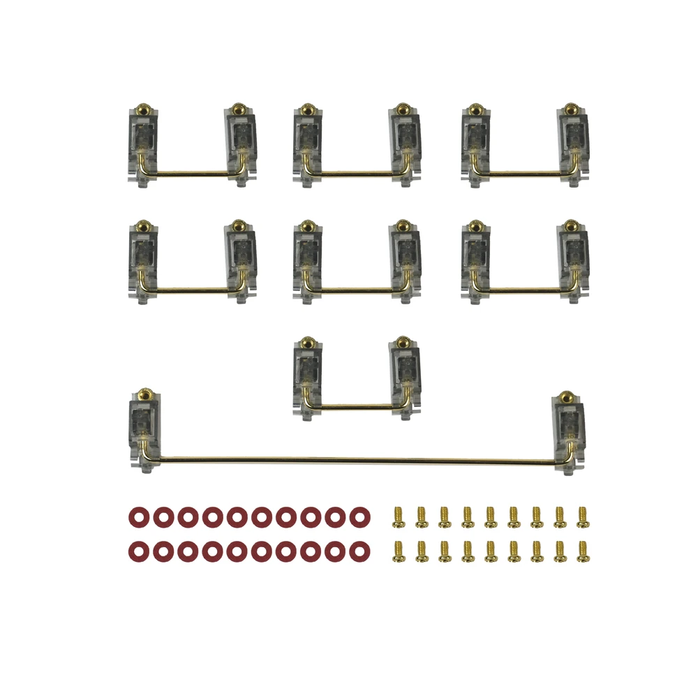 

PCB Screw Satellite Shaft Transparent Gold Plated 6.25U 2U For DIY Customized Mechanical Keyboard Gh60 GK61 XD64 XD84