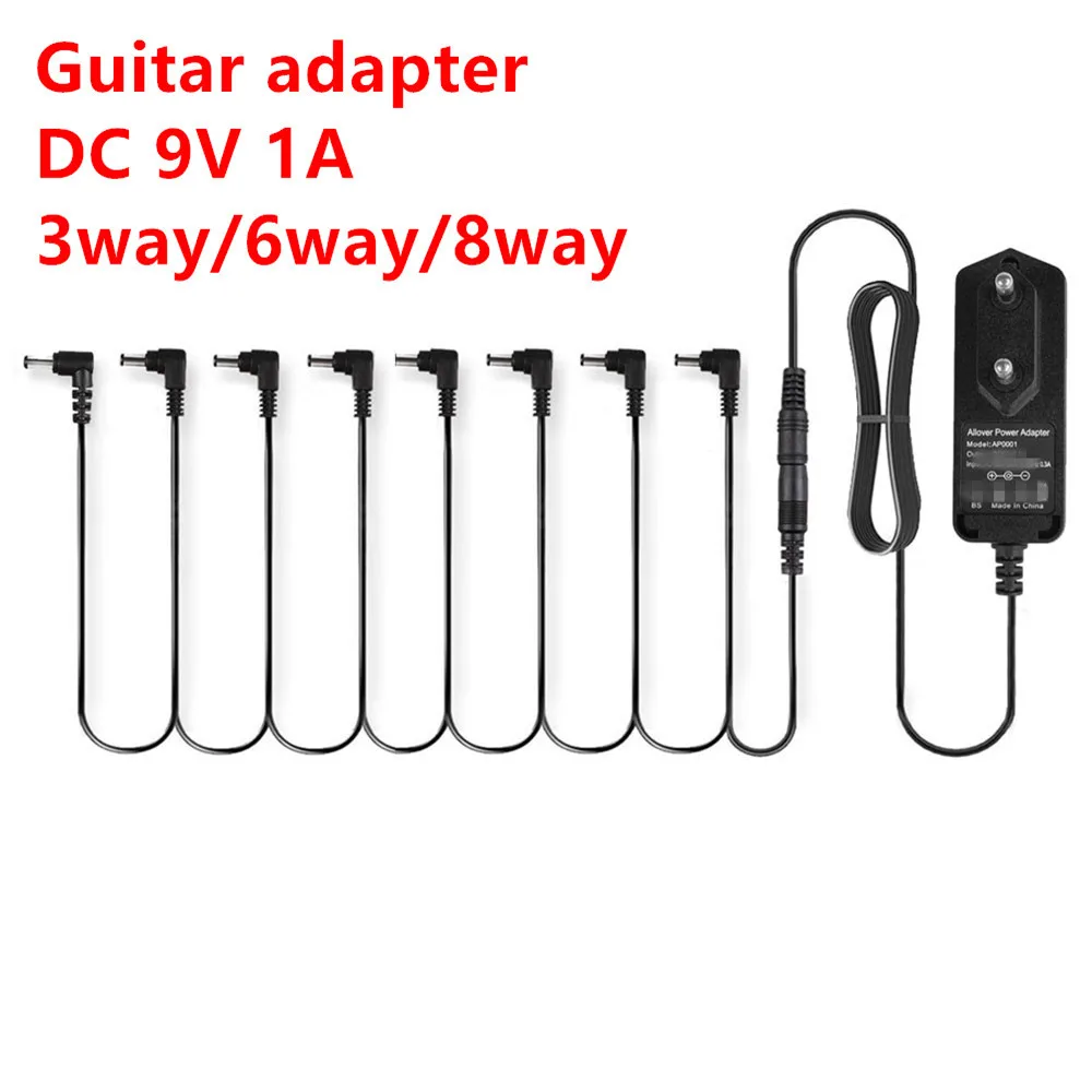 

9V DC 1A Guitar Effect Pedal Power Supply Adapter 3 6 8 Way Cables Daisy Chain Wire For Guitar Accessories US EU UK JP AU Plug