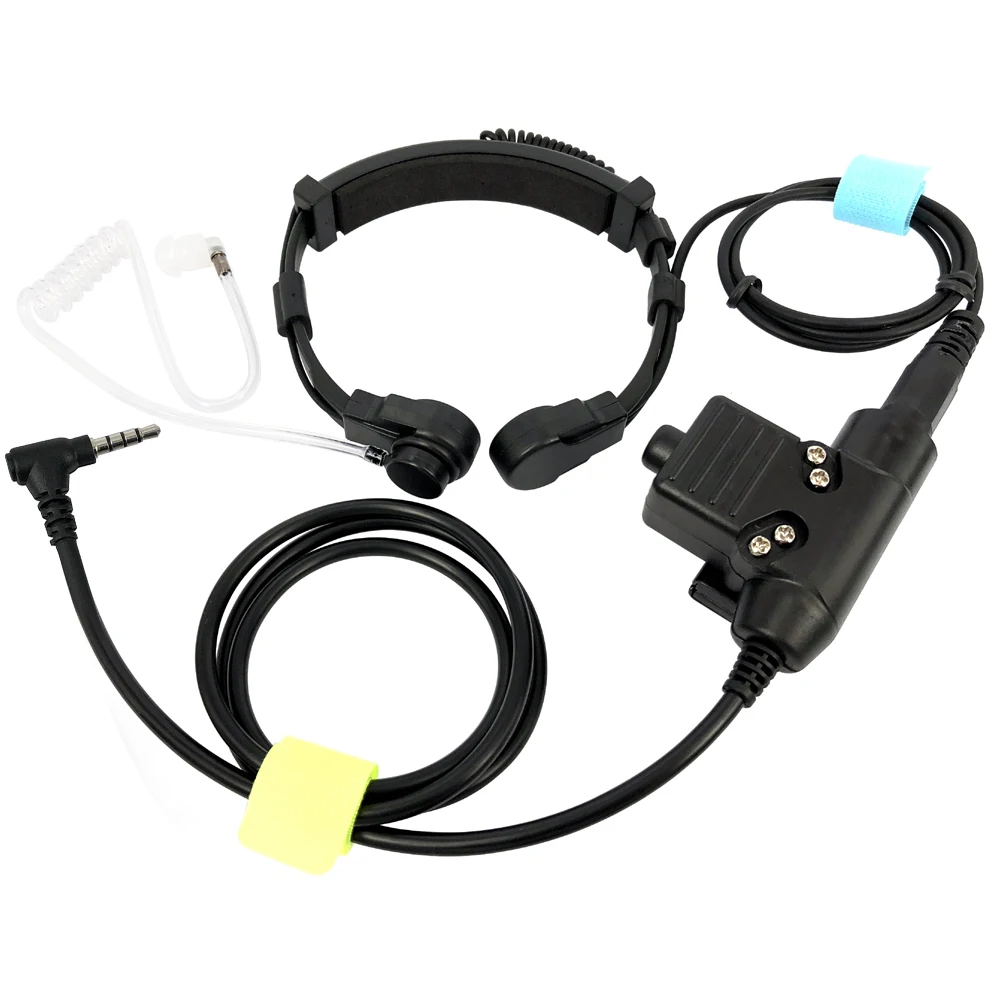 Tactische Headset Voor Yaesu VX-3R FT-60R Ft1dr Talkie Microfoon Heavy Duty U94 Ptt Nek Keel Mic Oortelefoon Radio Nato