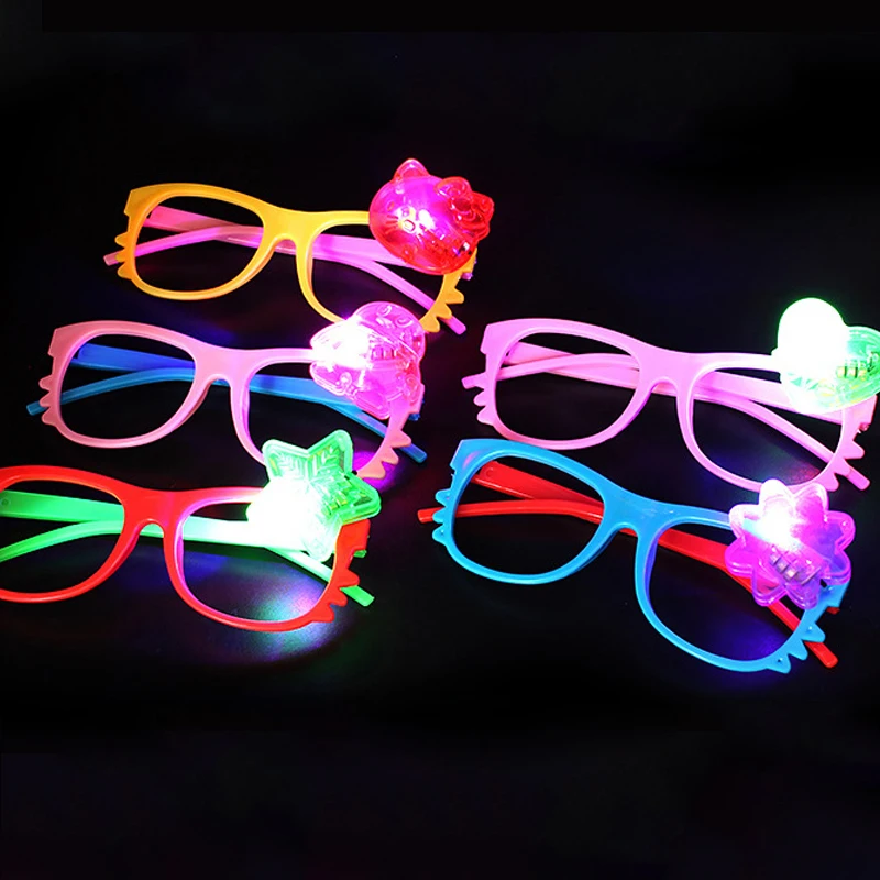 Fashion Hot Sale Birthday Decorations Kids Free Shipping 10pcs/lot For Led Glasses Flashing Stall Toy Goods Glass Decoration