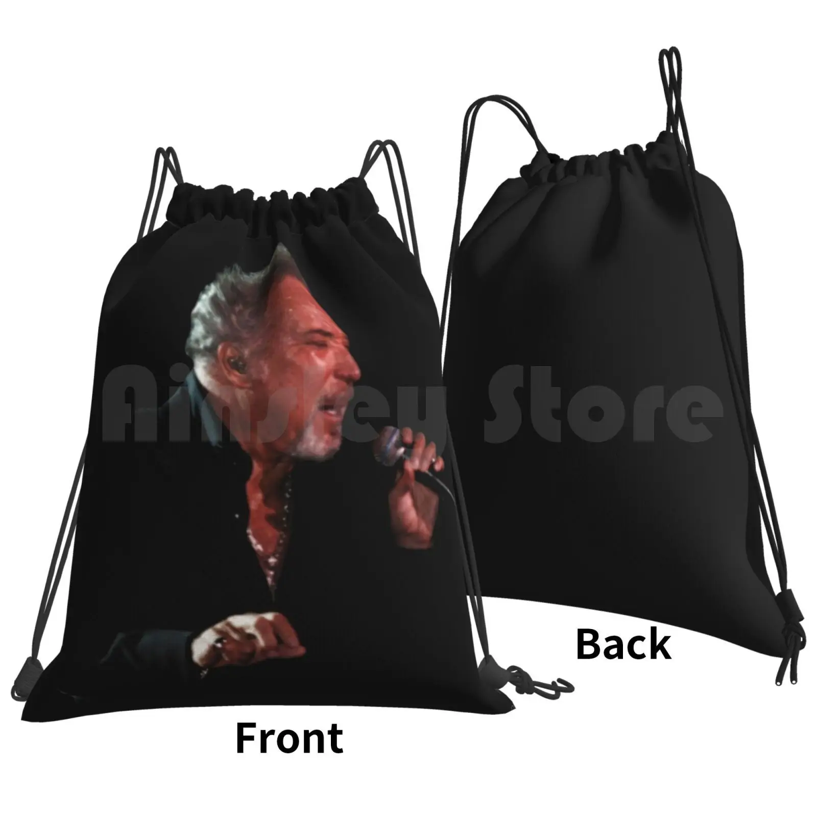 Sir Tom Backpack Drawstring Bag Riding Climbing Gym Bag Music Performance Singing Sir Thomas John Wooward Tom Jones 1960s