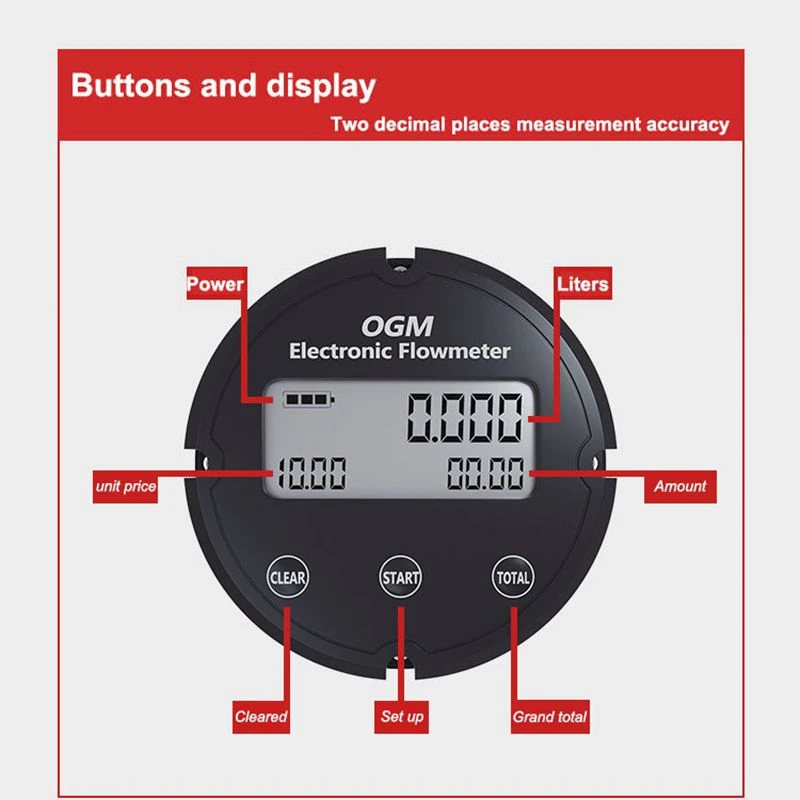 Imagem -04 - High Precision Ogm Flow Meter Eletrônico Gear Flowmeter Metanol Diesel Medidor de Combustível Digital Óleo Turbina 1.5 1