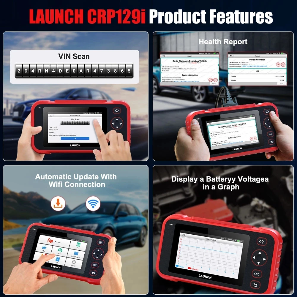 LAUNCH CRP129i OBD2 Automotive Scanner Professional Code Reader ABS SAS EPB Airbag Oil Reset OBD 2 Car Diagnostic Tool