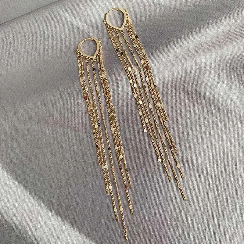 Glänzende lange Quasten-Glitzer-Tropfenohrringe für Damen, modische lange Kette, baumelnde Ohrringe, Hochzeit, Party, Schmuck, Geschenke – Detail 5